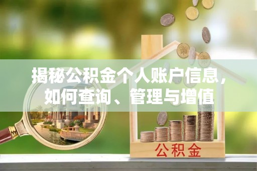 凉山揭秘公积金个人账户信息，如何查询、管理与增值